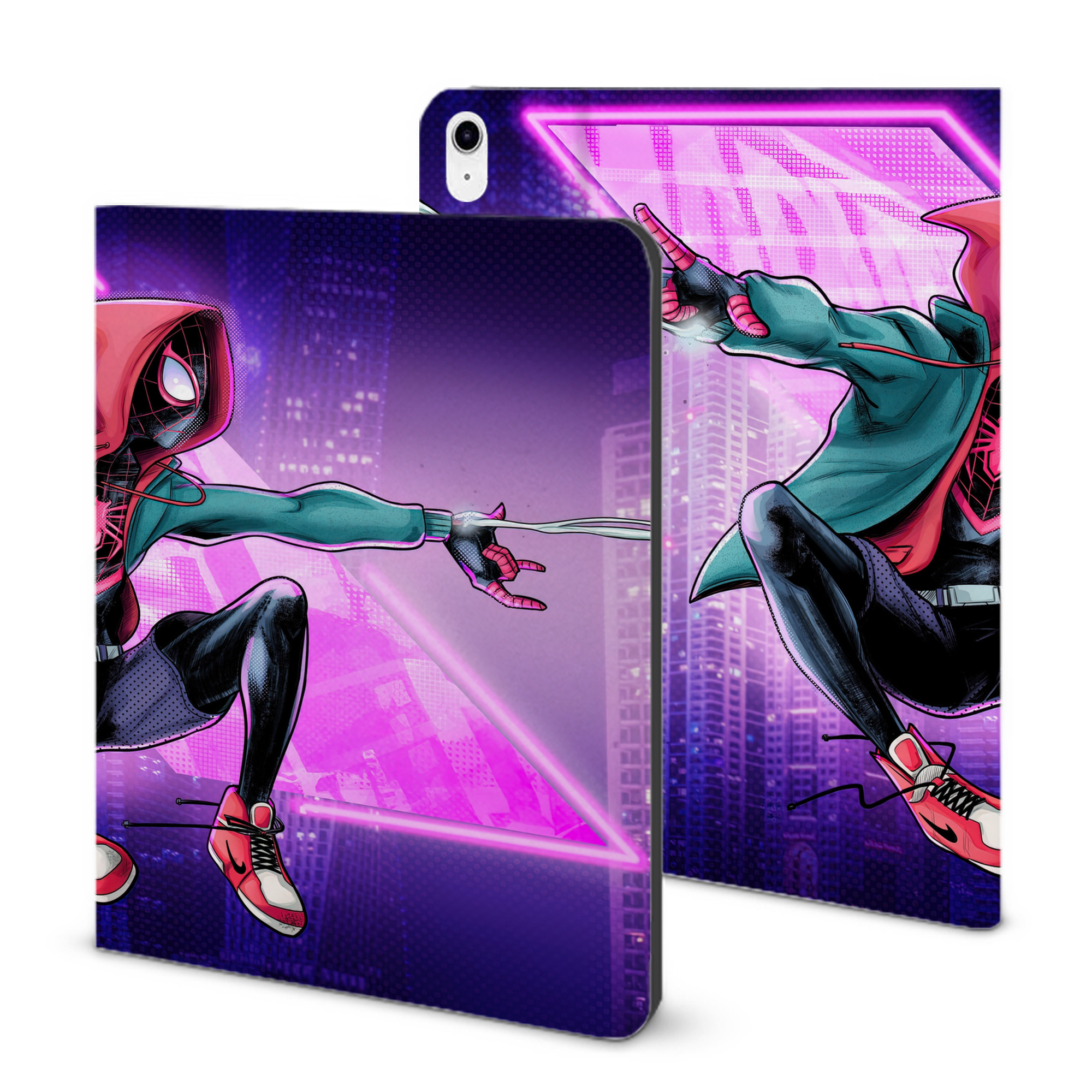 （画像用） Spider Man スパイダーマン IPad ケース ブック型 PUレザー TPU 耐衝撃 軽量 薄型 ペン収納なし 全面保護 IPad 各モデル対応